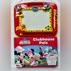 Disney Mickey Mouse Clubhouse Magnetic Drawing Board & “Clubhouse Pals” Book Set